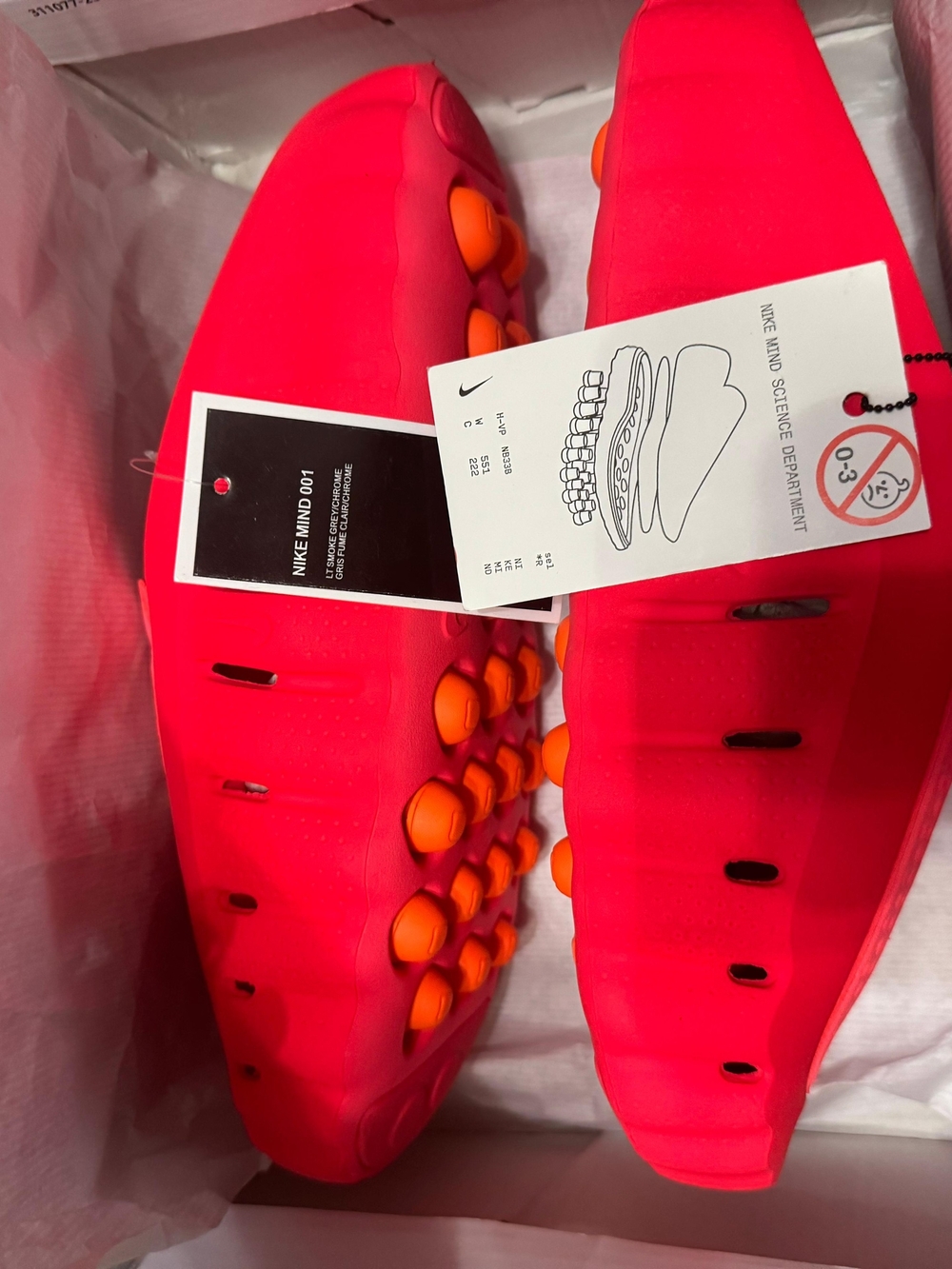 Nike Men's Neon Pink Slip-On Sandals - Picture 3 of 7